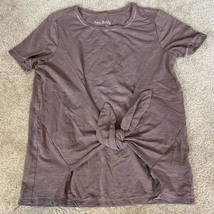 Any Body Oversized Tie front Tee Brown women's size XXS